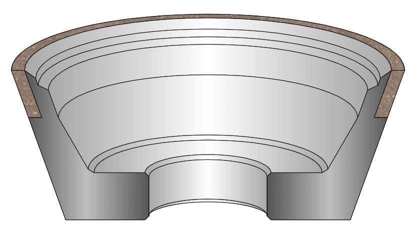 drawing of a 11V9 grinding wheel