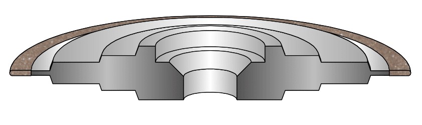 Drawing of a 14F1M grinding wheel 1