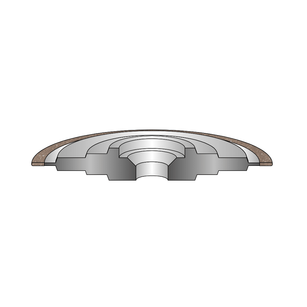 drawing of a 14F1M grinding wheel