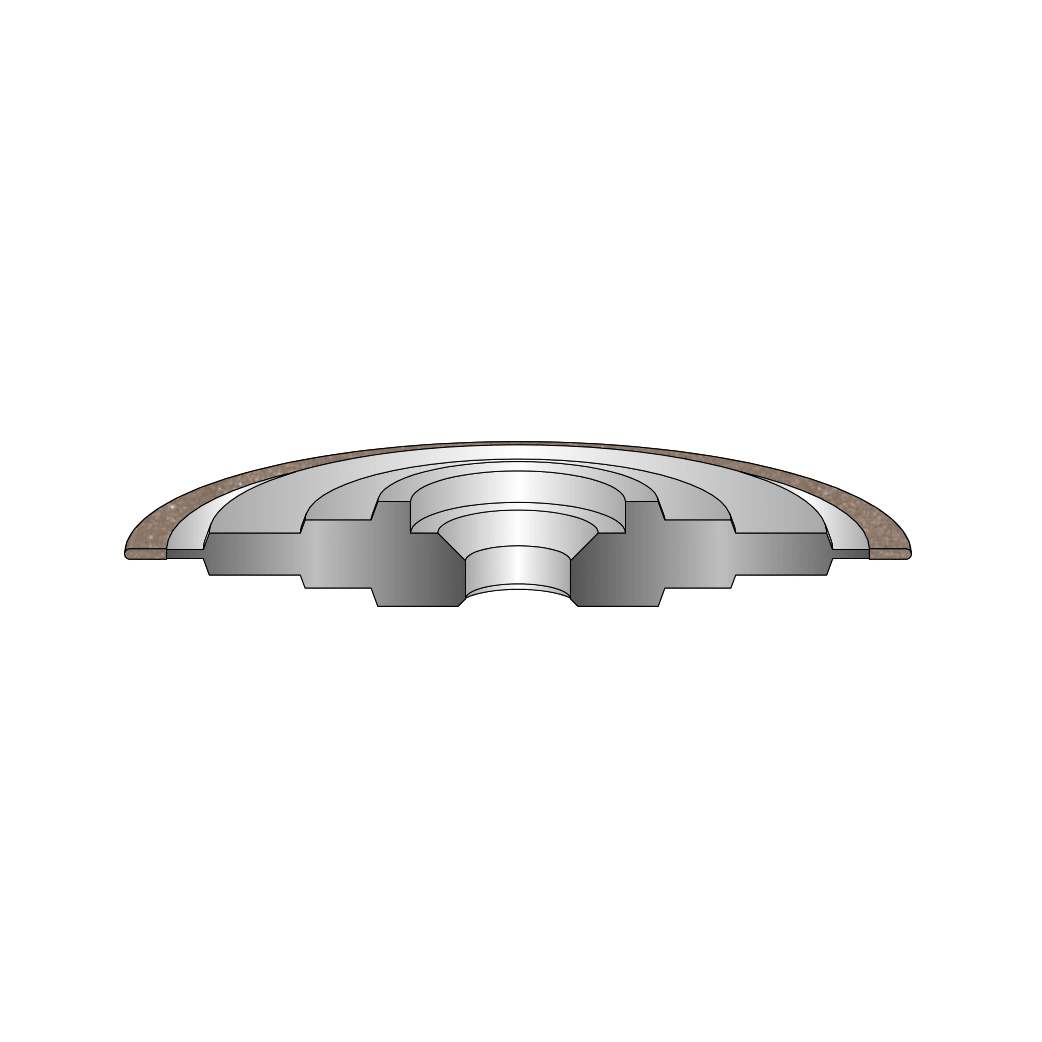 drawing of a 14F1R Schimdt Tempo grinding wheel