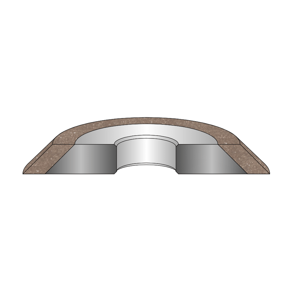 Drawing of a 1V1 grinding wheel